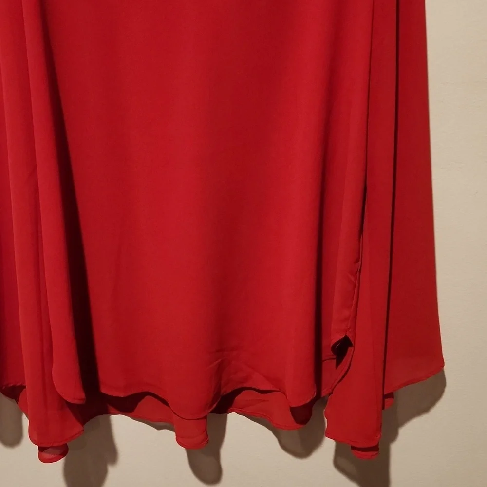 ❤️ SHOW ME YOUR MUMU FLOWY RED BELL SLEEVE HIPPIE DIPPIE TOP, XS